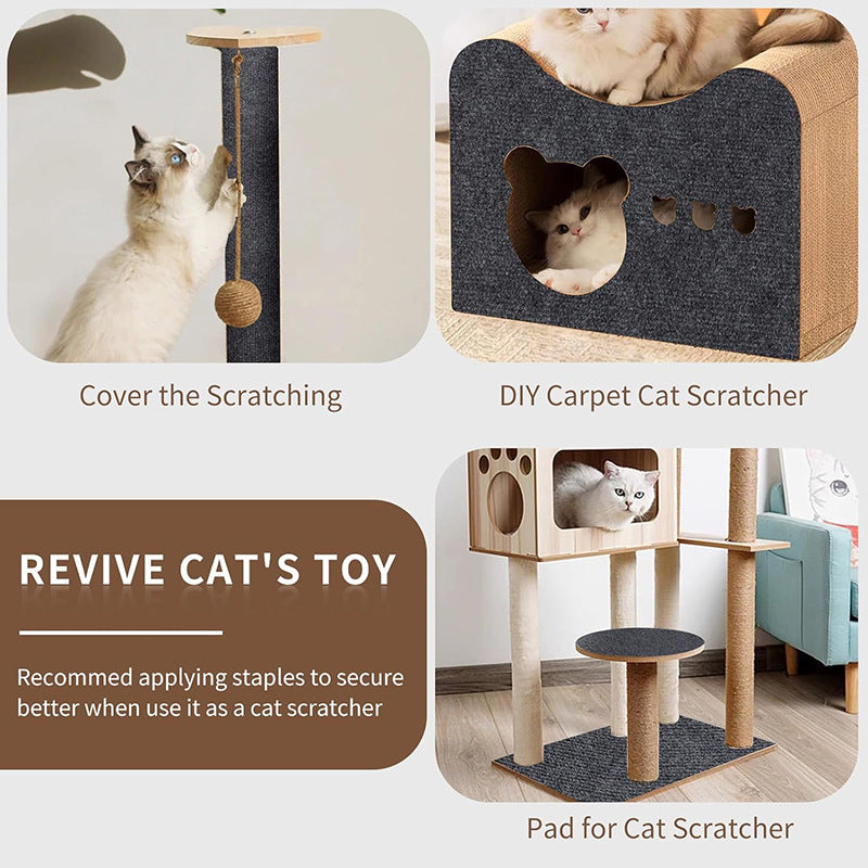 Self-Adhesive Carpet Cat Scratch Board for Wall Protection - DIY Solution for Safeguarding Sofas and Sharpening Paws - Trimmable Pet Product