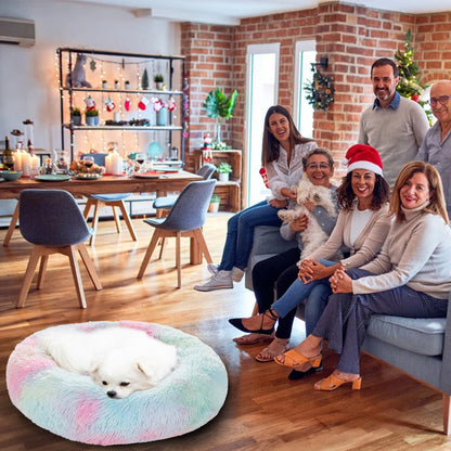 Premium Plush Donut Dog Bed - Warm, Soft, and Washable Pet Cushion for Dogs and Cats - Available in Small and Large Sizes