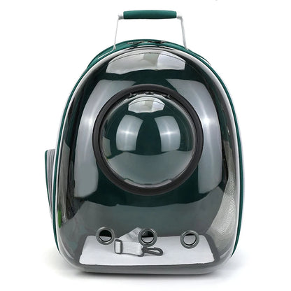 Transparent Pet Backpack Carrier - Breathable Space Capsule Design for Cats and Small Dogs