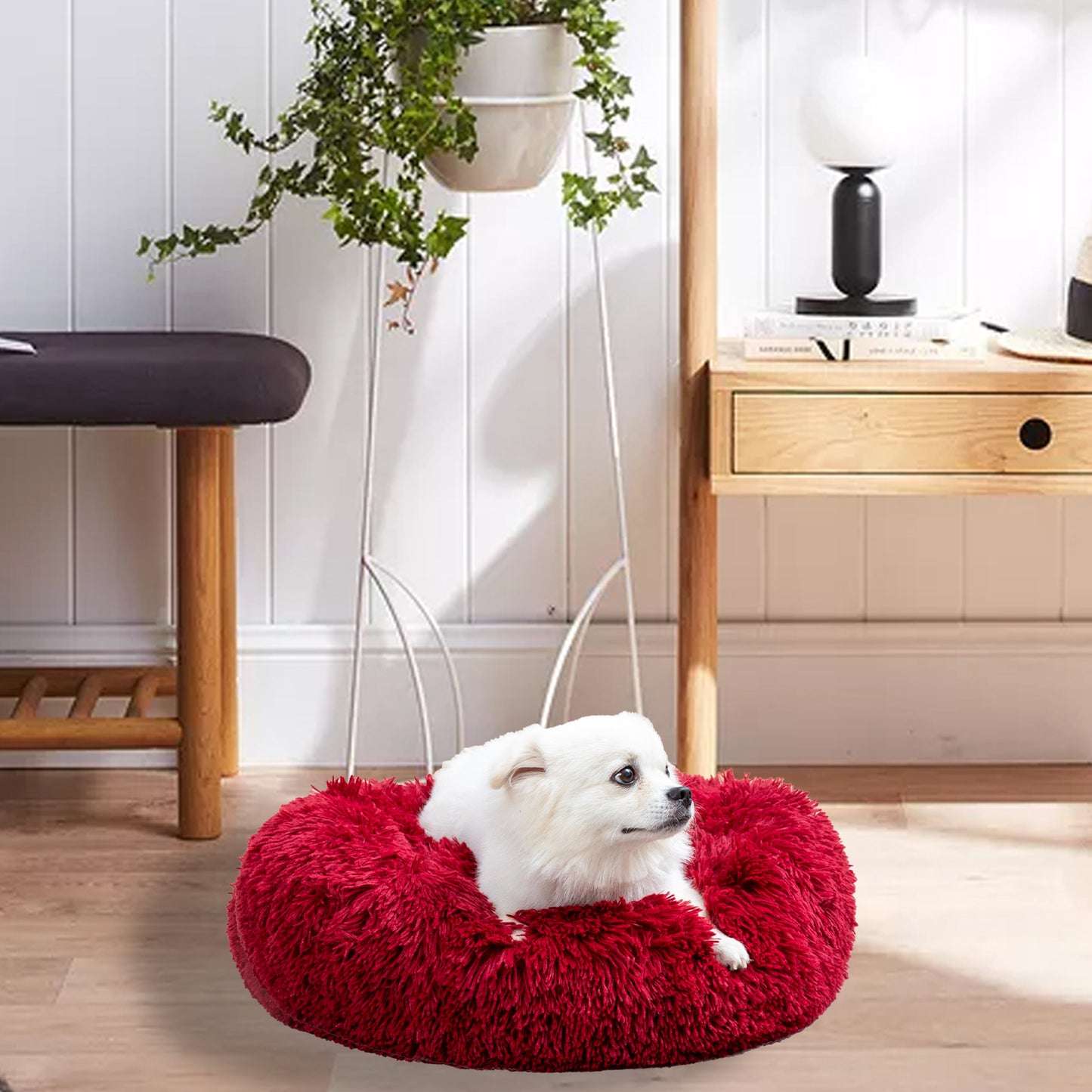 Premium Plush Donut Dog Bed - Warm, Soft, and Washable Pet Cushion for Dogs and Cats - Available in Small and Large Sizes