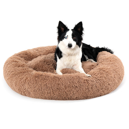 Premium Plush Donut Dog Bed - Warm, Soft, and Washable Pet Cushion for Dogs and Cats - Available in Small and Large Sizes