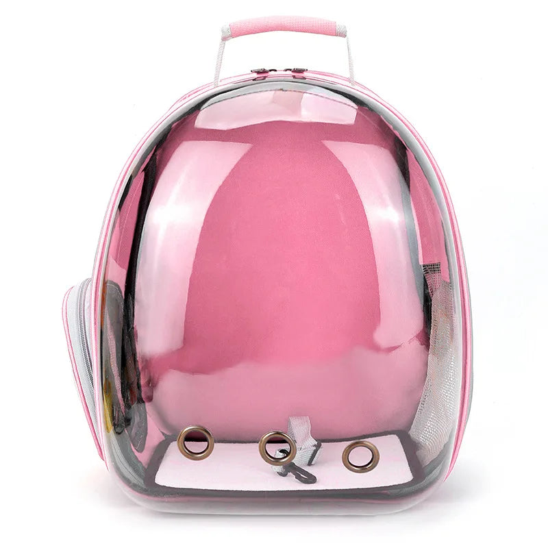 Transparent Pet Backpack Carrier - Breathable Space Capsule Design for Cats and Small Dogs