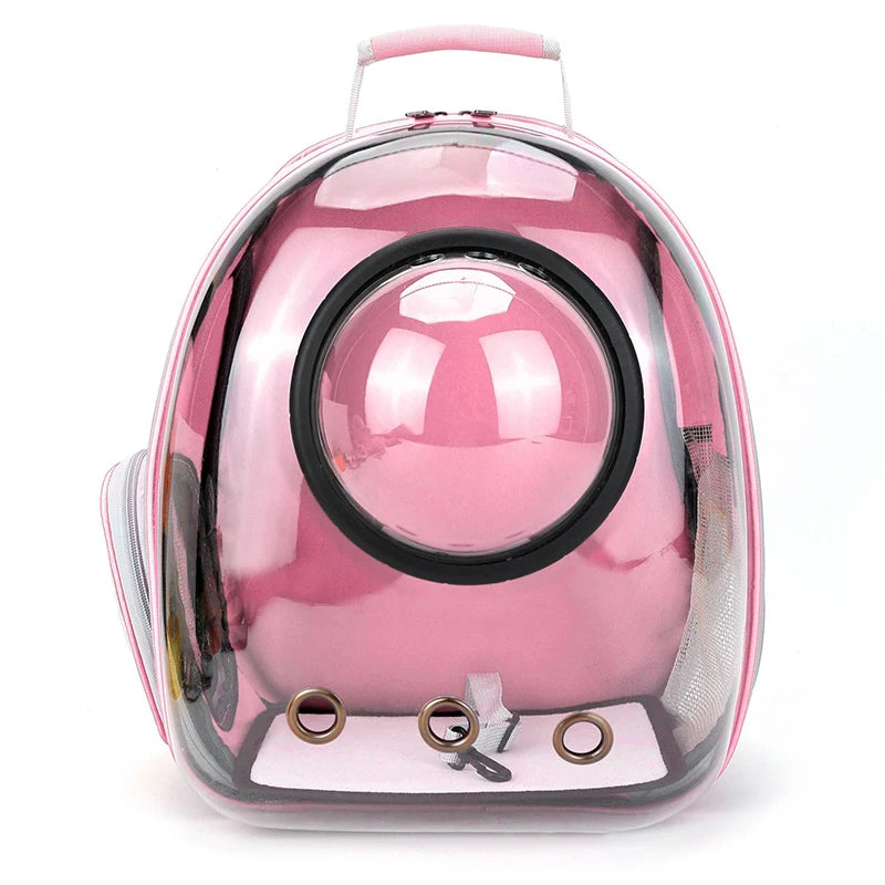 Transparent Pet Backpack Carrier - Breathable Space Capsule Design for Cats and Small Dogs
