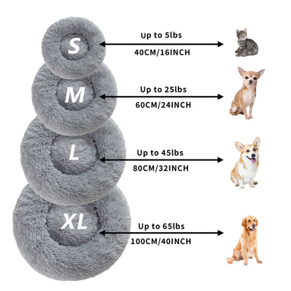 Premium Plush Donut Dog Bed - Warm, Soft, and Washable Pet Cushion for Dogs and Cats - Available in Small and Large Sizes