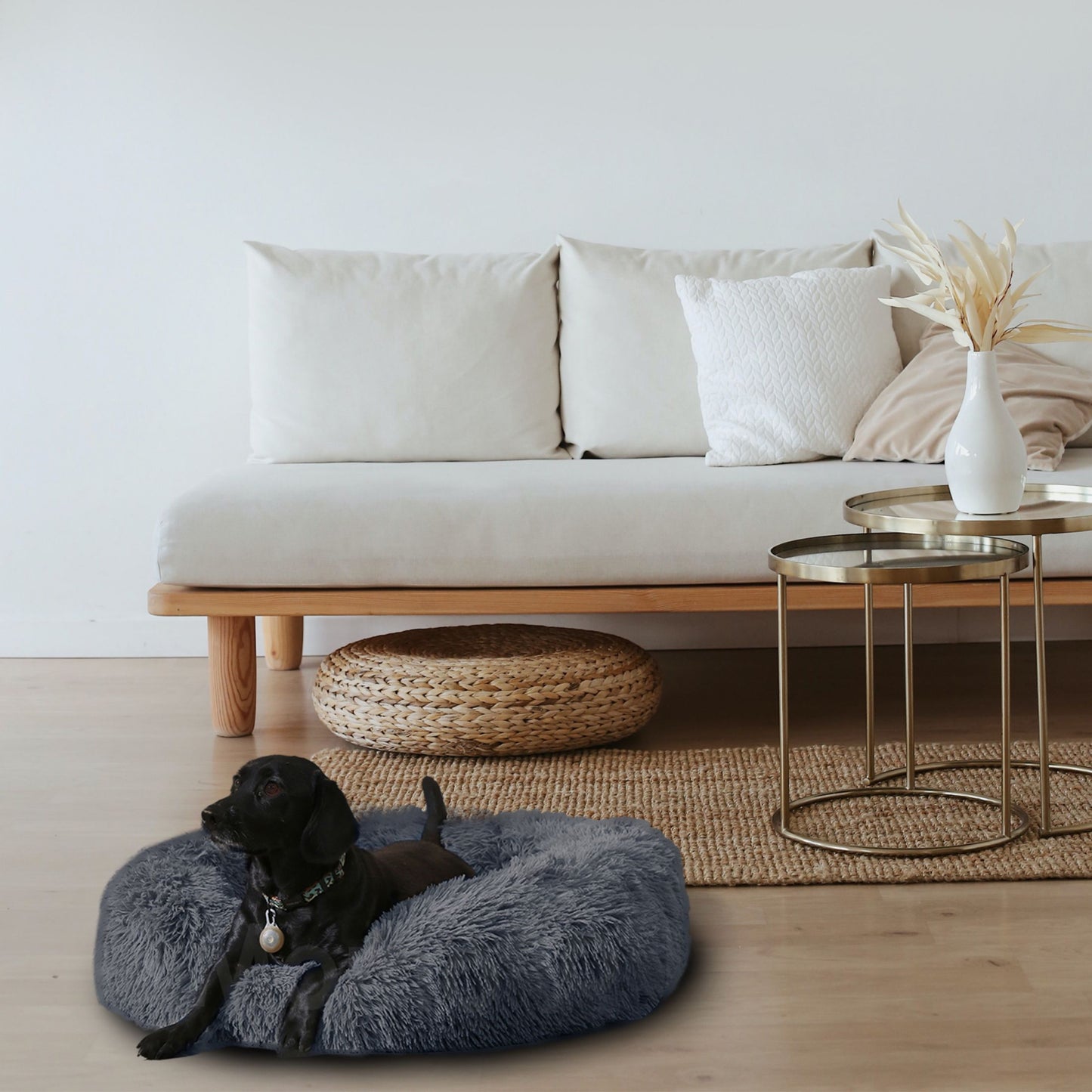 Premium Plush Donut Dog Bed - Warm, Soft, and Washable Pet Cushion for Dogs and Cats - Available in Small and Large Sizes