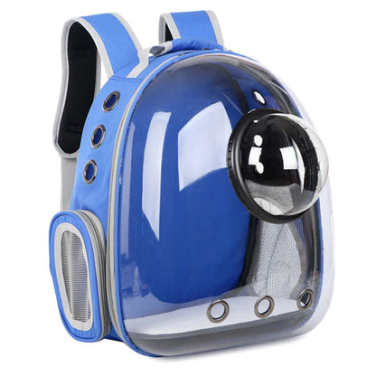 Transparent Pet Backpack Carrier - Breathable Space Capsule Design for Cats and Small Dogs