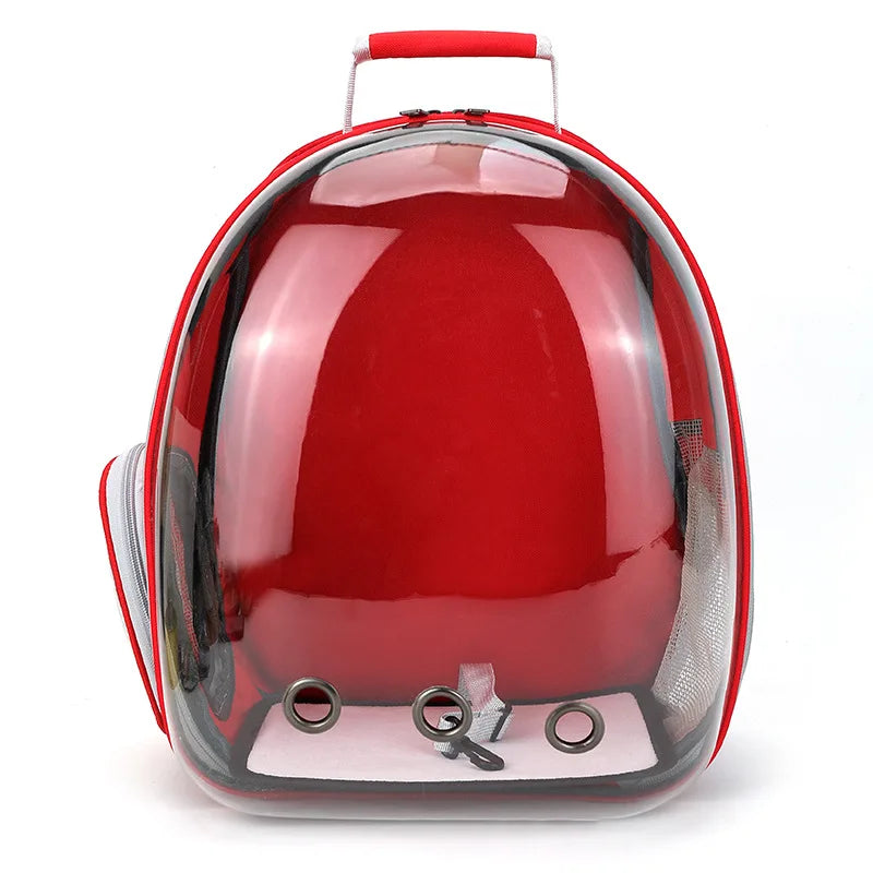 Transparent Pet Backpack Carrier - Breathable Space Capsule Design for Cats and Small Dogs
