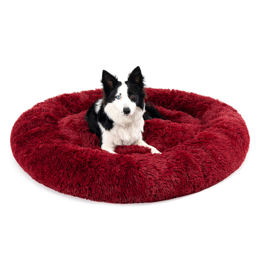 Premium Plush Donut Dog Bed - Warm, Soft, and Washable Pet Cushion for Dogs and Cats - Available in Small and Large Sizes
