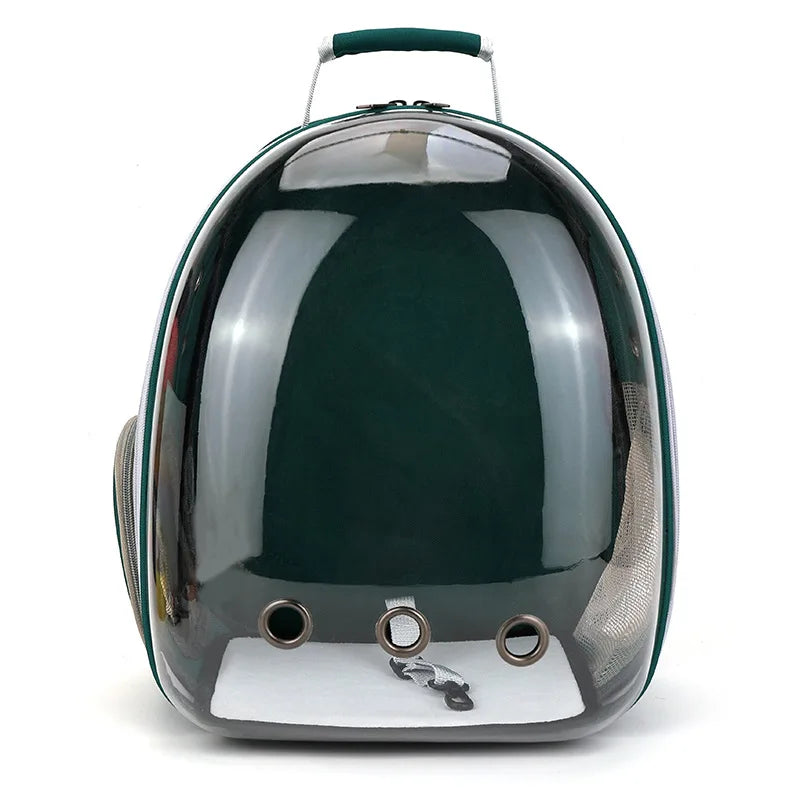 Transparent Pet Backpack Carrier - Breathable Space Capsule Design for Cats and Small Dogs