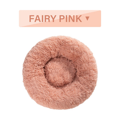 Premium Plush Donut Dog Bed - Warm, Soft, and Washable Pet Cushion for Dogs and Cats - Available in Small and Large Sizes