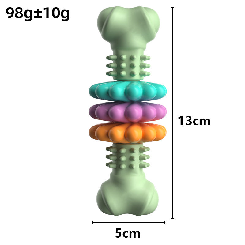 Indestructible TPR Dog Bone Chew Toy for Teeth Cleaning and Teething - Durable and Bite Resistant Pet Product