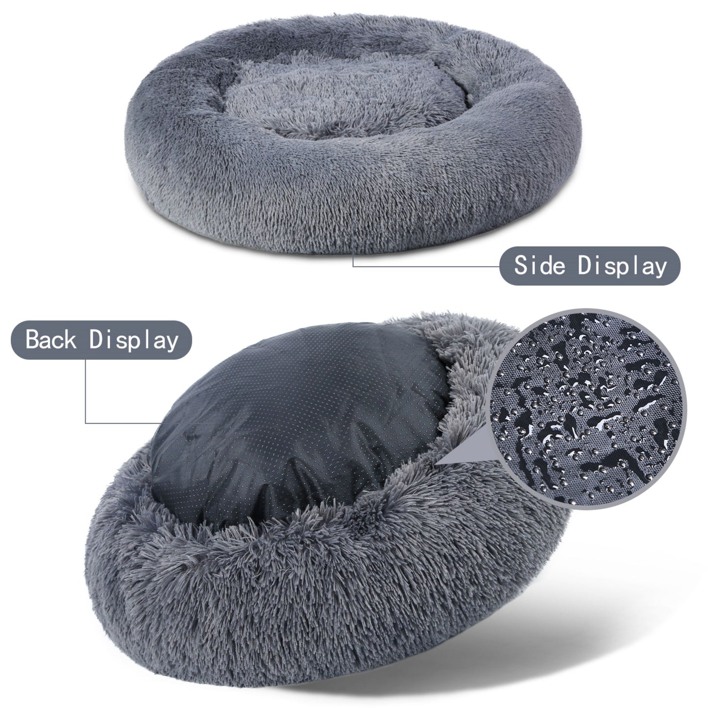 Premium Plush Donut Dog Bed - Warm, Soft, and Washable Pet Cushion for Dogs and Cats - Available in Small and Large Sizes