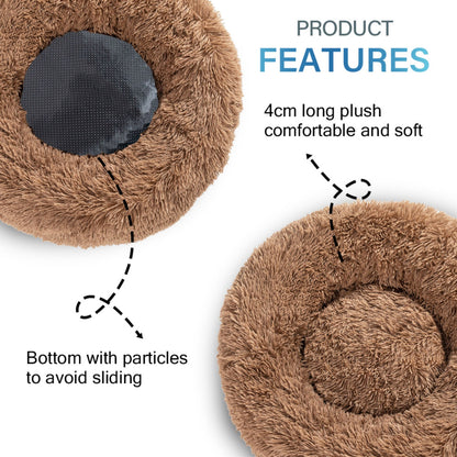 Premium Plush Donut Dog Bed - Warm, Soft, and Washable Pet Cushion for Dogs and Cats - Available in Small and Large Sizes
