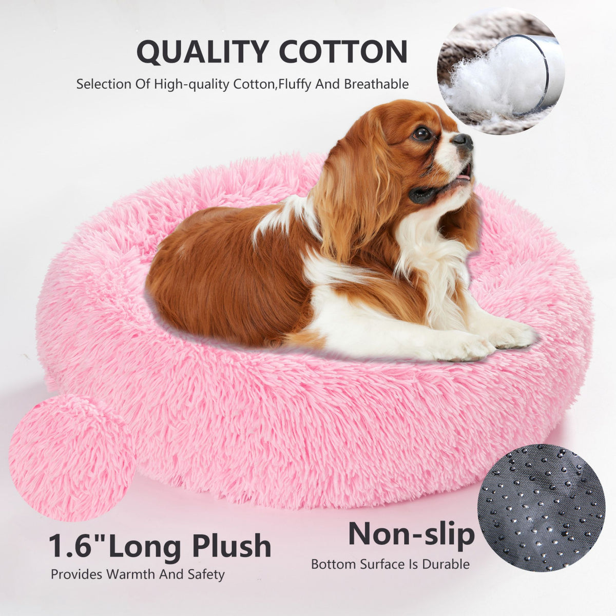 Premium Plush Donut Dog Bed - Warm, Soft, and Washable Pet Cushion for Dogs and Cats - Available in Small and Large Sizes