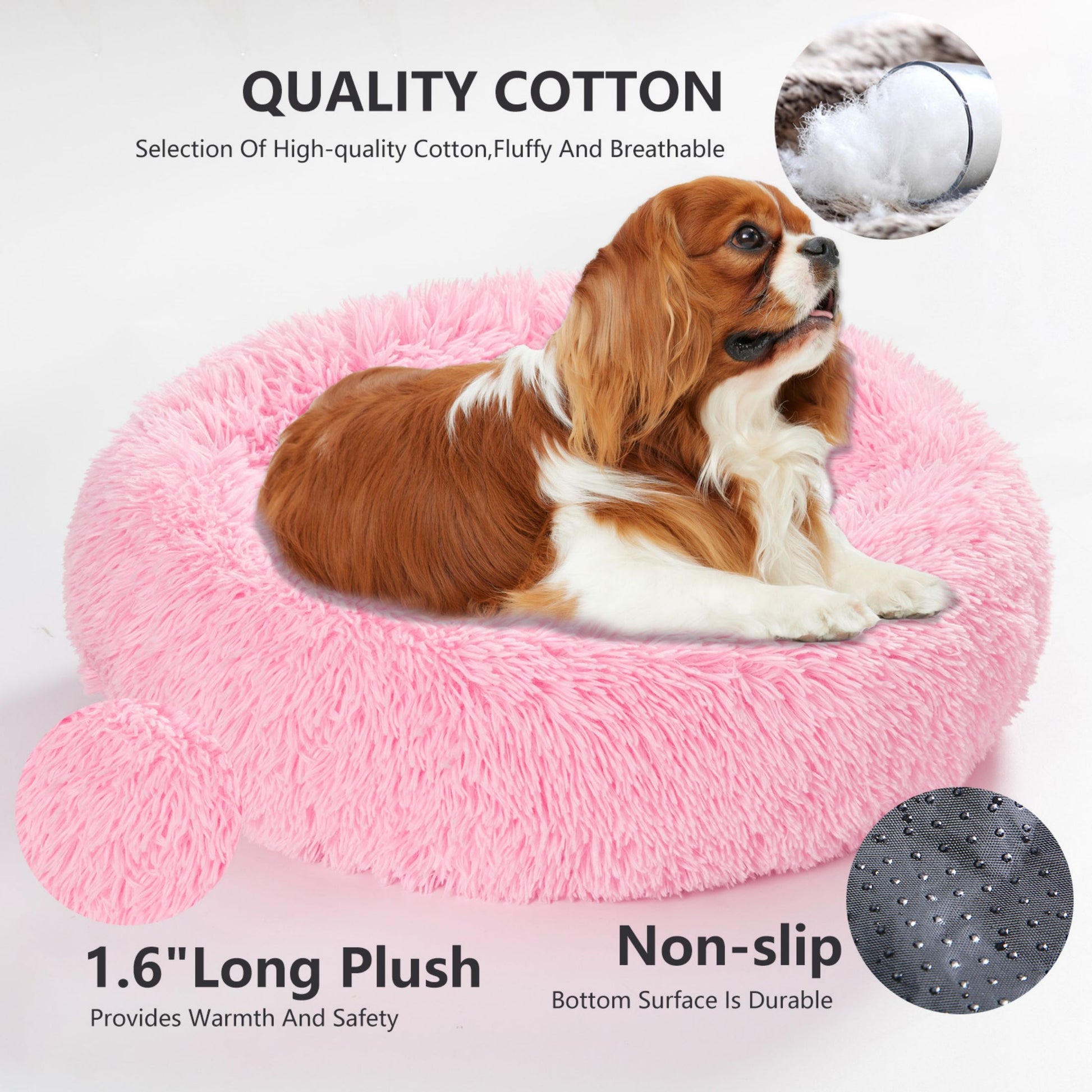 Premium Plush Donut Dog Bed - Warm, Soft, and Washable Pet Cushion for Dogs and Cats - Available in Small and Large Sizes