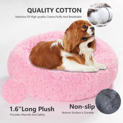 Premium Plush Donut Dog Bed - Warm, Soft, and Washable Pet Cushion for Dogs and Cats - Available in Small and Large Sizes