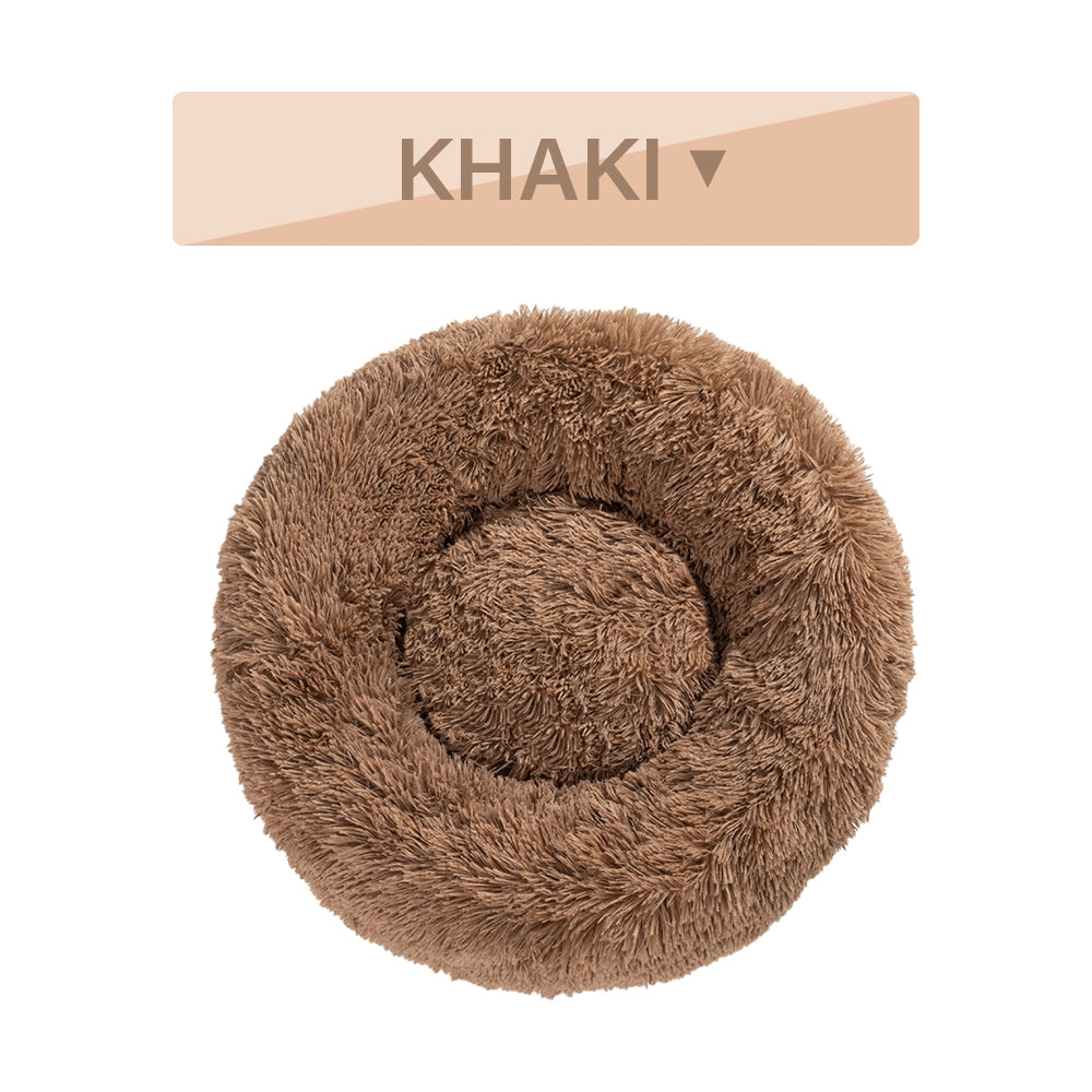 Premium Plush Donut Dog Bed - Warm, Soft, and Washable Pet Cushion for Dogs and Cats - Available in Small and Large Sizes
