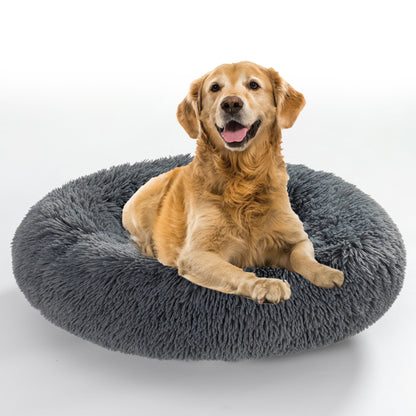 Premium Plush Donut Dog Bed - Warm, Soft, and Washable Pet Cushion for Dogs and Cats - Available in Small and Large Sizes