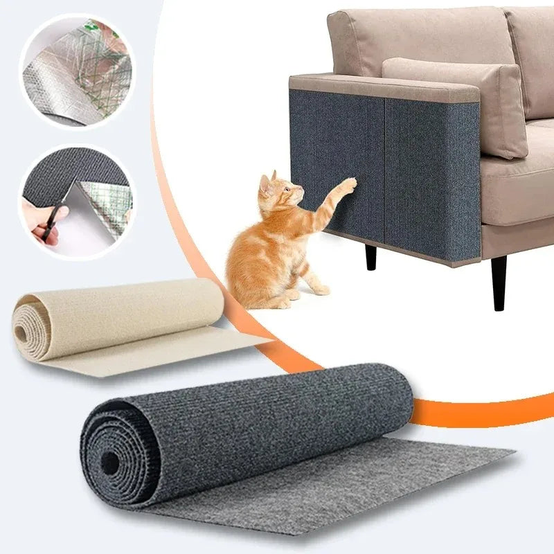 Self-Adhesive Carpet Cat Scratch Board for Wall Protection - DIY Solution for Safeguarding Sofas and Sharpening Paws - Trimmable Pet Product