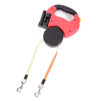 Retractable Reflective Dog Leash for Small Breeds with 360-Degree Swivel and Integrated Lights