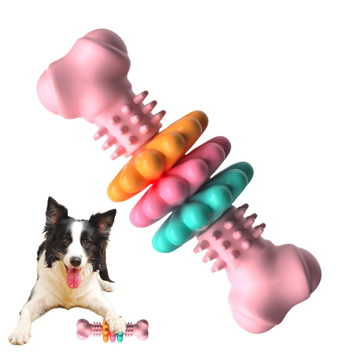 Indestructible TPR Dog Bone Chew Toy for Teeth Cleaning and Teething - Durable and Bite Resistant Pet Product