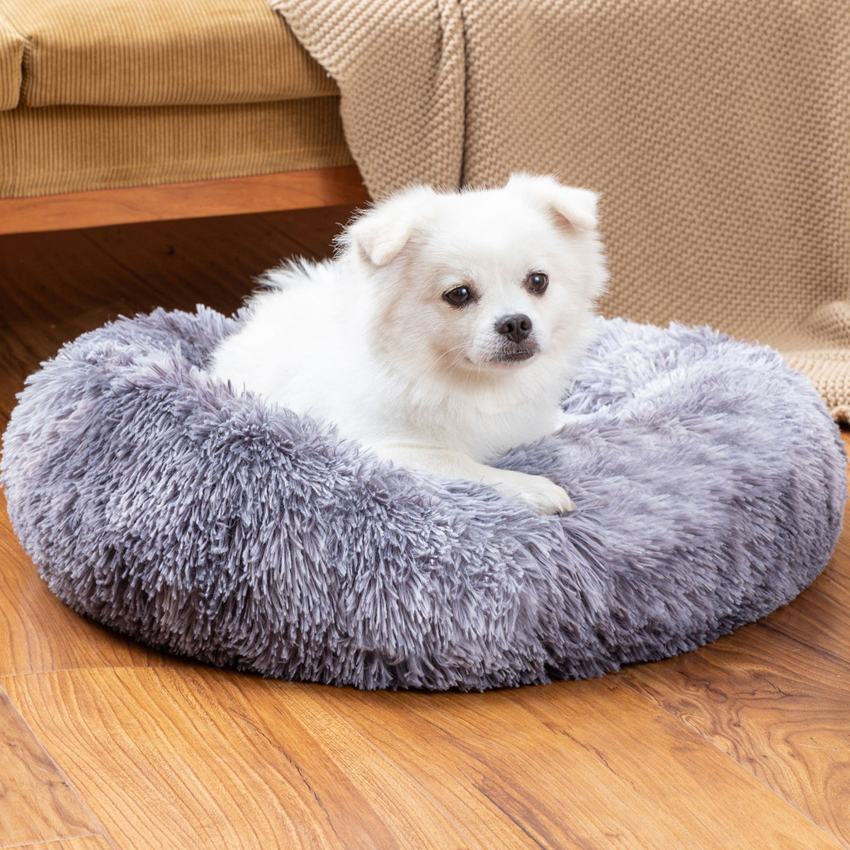 Premium Plush Donut Dog Bed - Warm, Soft, and Washable Pet Cushion for Dogs and Cats - Available in Small and Large Sizes