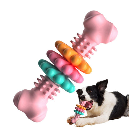 Indestructible TPR Dog Bone Chew Toy for Teeth Cleaning and Teething - Durable and Bite Resistant Pet Product