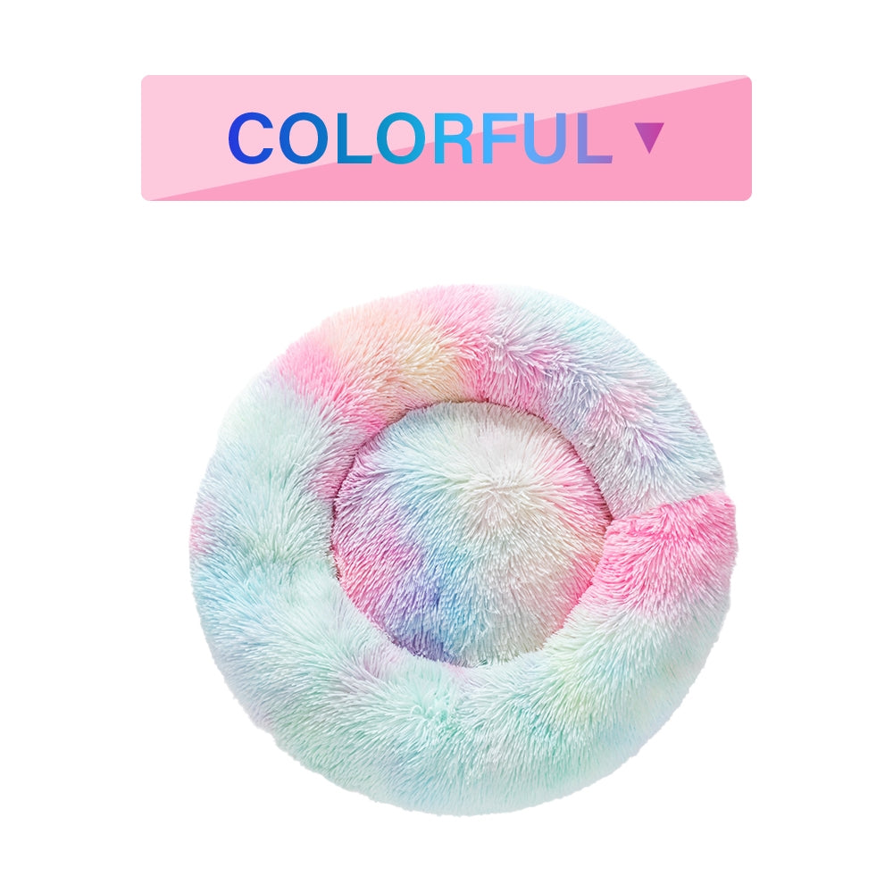 Premium Plush Donut Dog Bed - Warm, Soft, and Washable Pet Cushion for Dogs and Cats - Available in Small and Large Sizes