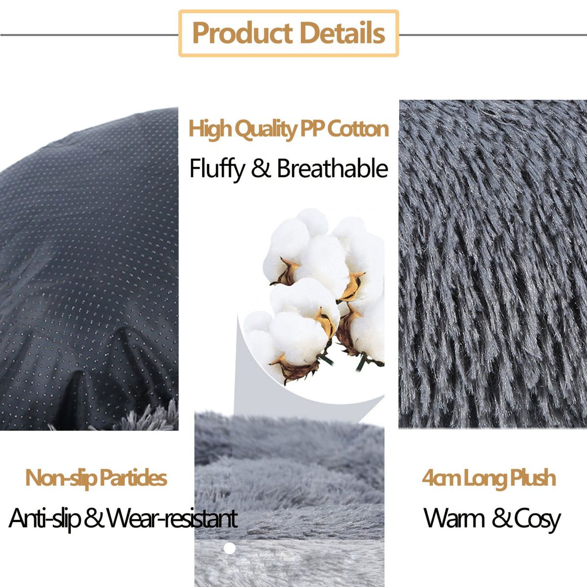 Premium Plush Donut Dog Bed - Warm, Soft, and Washable Pet Cushion for Dogs and Cats - Available in Small and Large Sizes