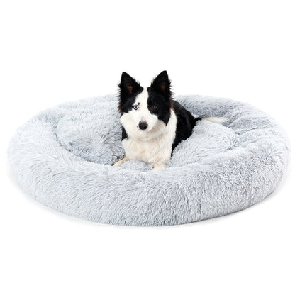 Premium Plush Donut Dog Bed - Warm, Soft, and Washable Pet Cushion for Dogs and Cats - Available in Small and Large Sizes