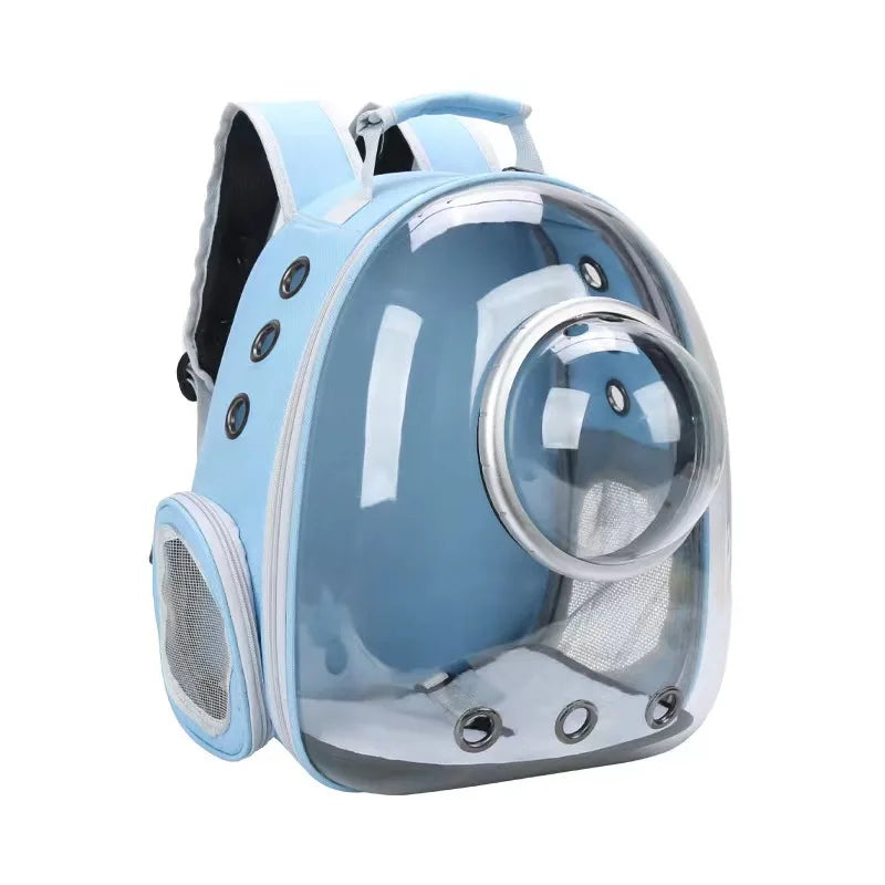 Transparent Pet Backpack Carrier - Breathable Space Capsule Design for Cats and Small Dogs