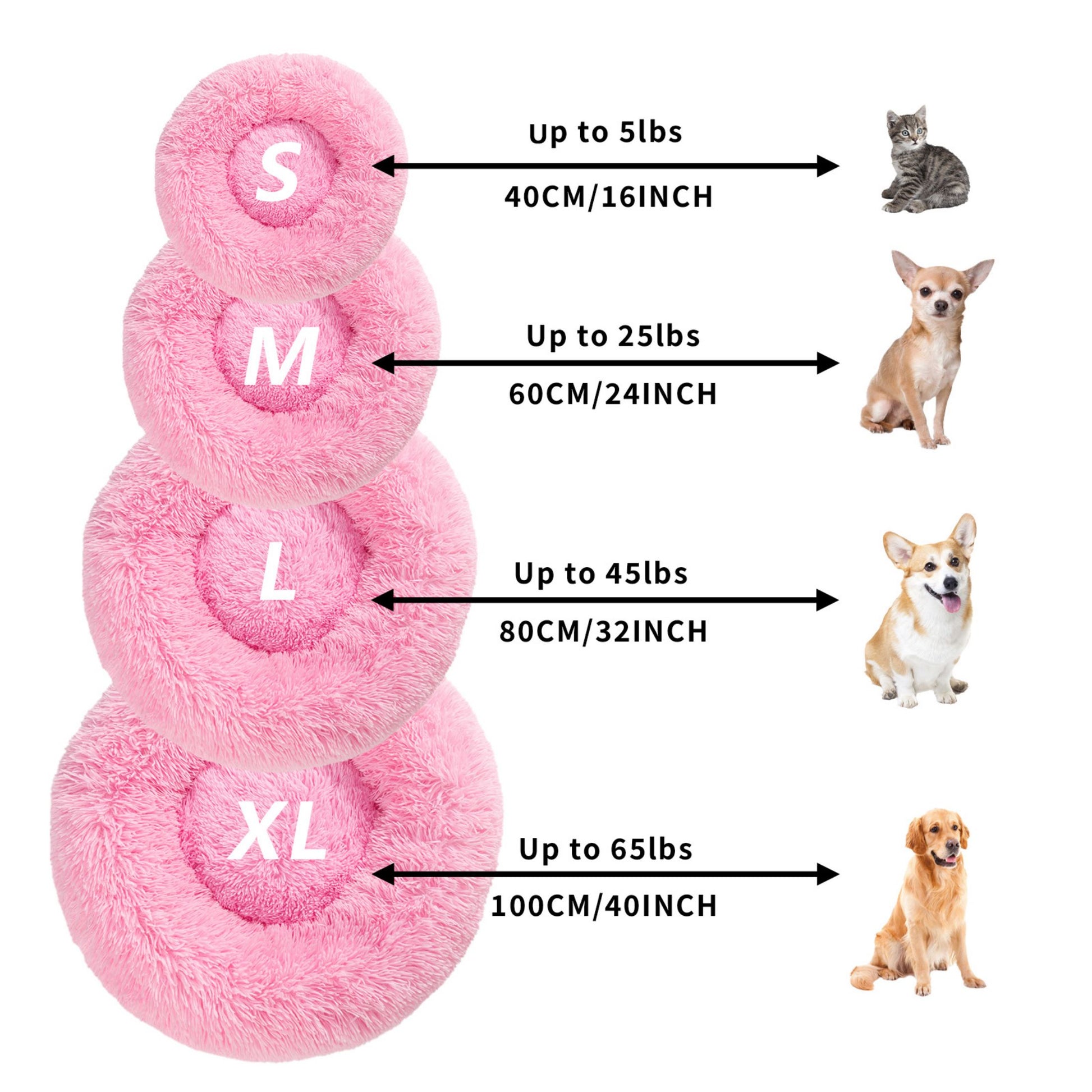 Premium Plush Donut Dog Bed - Warm, Soft, and Washable Pet Cushion for Dogs and Cats - Available in Small and Large Sizes
