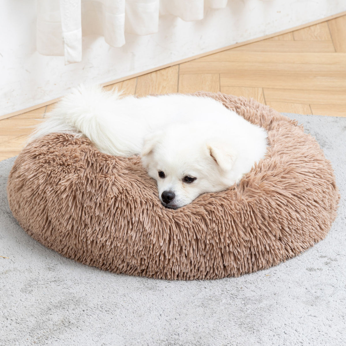 Premium Plush Donut Dog Bed - Warm, Soft, and Washable Pet Cushion for Dogs and Cats - Available in Small and Large Sizes