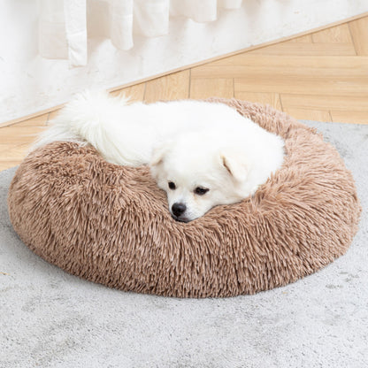 Premium Plush Donut Dog Bed - Warm, Soft, and Washable Pet Cushion for Dogs and Cats - Available in Small and Large Sizes