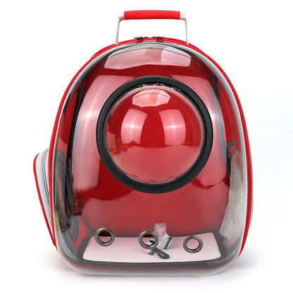 Transparent Pet Backpack Carrier - Breathable Space Capsule Design for Cats and Small Dogs