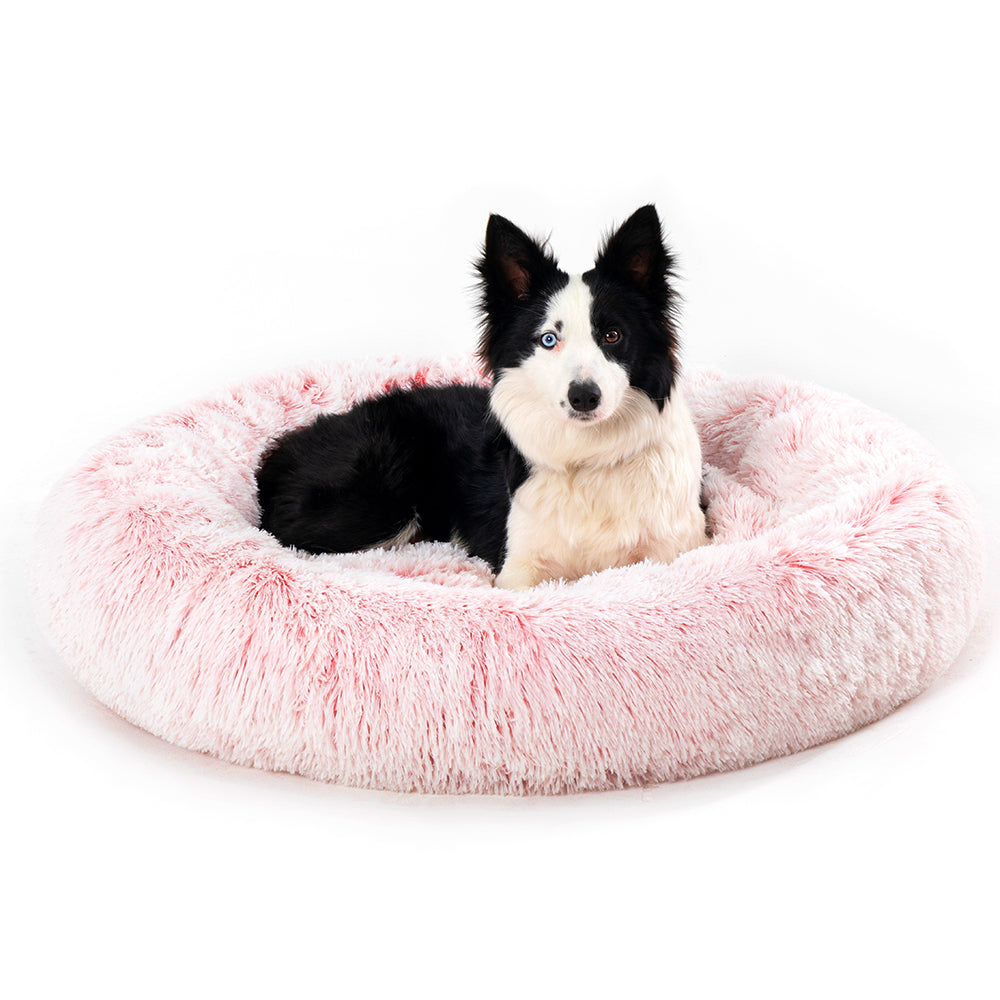 Premium Plush Donut Dog Bed - Warm, Soft, and Washable Pet Cushion for Dogs and Cats - Available in Small and Large Sizes