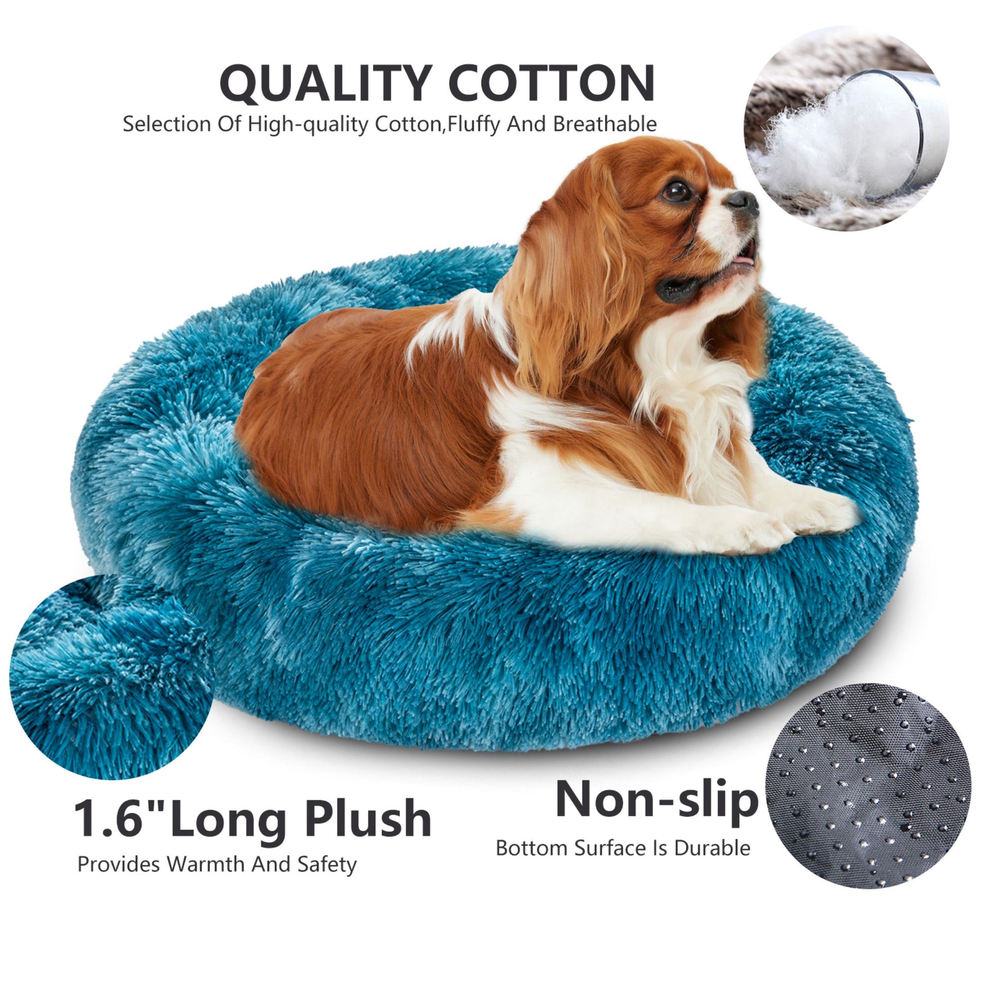 Premium Plush Donut Dog Bed - Warm, Soft, and Washable Pet Cushion for Dogs and Cats - Available in Small and Large Sizes