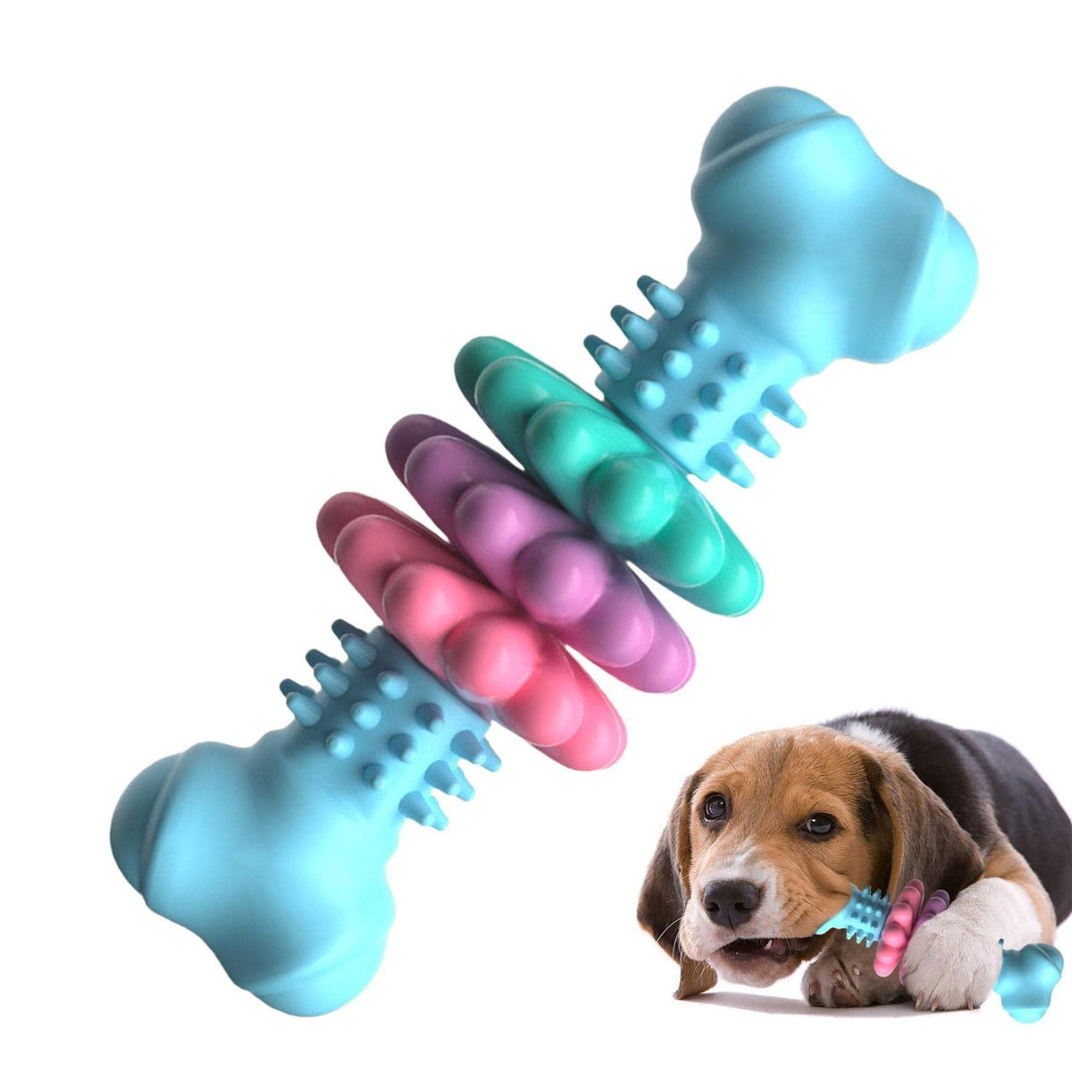 Indestructible TPR Dog Bone Chew Toy for Teeth Cleaning and Teething - Durable and Bite Resistant Pet Product