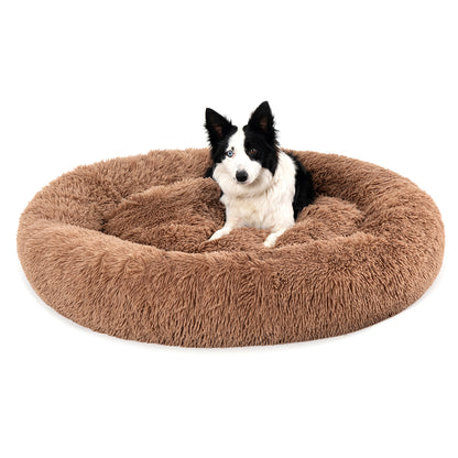 Premium Plush Donut Dog Bed - Warm, Soft, and Washable Pet Cushion for Dogs and Cats - Available in Small and Large Sizes