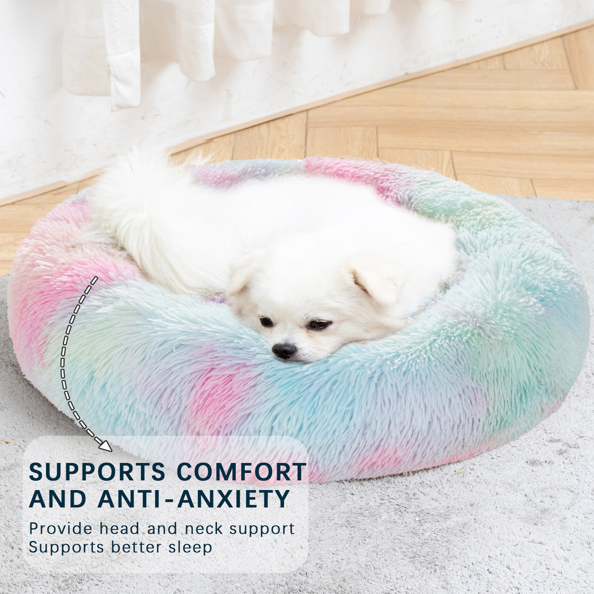 Premium Plush Donut Dog Bed - Warm, Soft, and Washable Pet Cushion for Dogs and Cats - Available in Small and Large Sizes