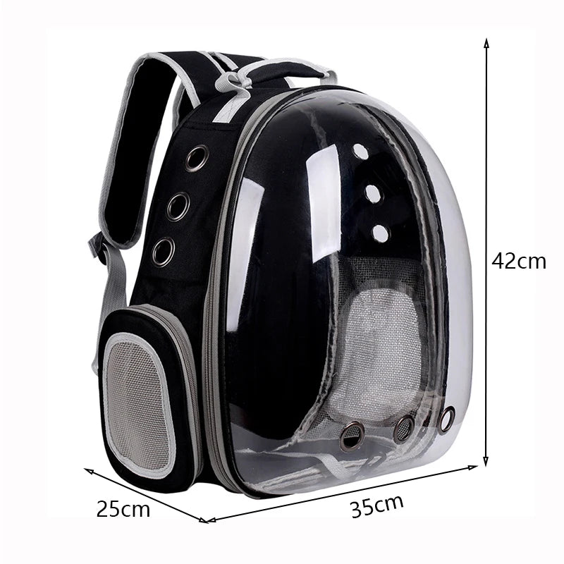 Transparent Pet Backpack Carrier - Breathable Space Capsule Design for Cats and Small Dogs