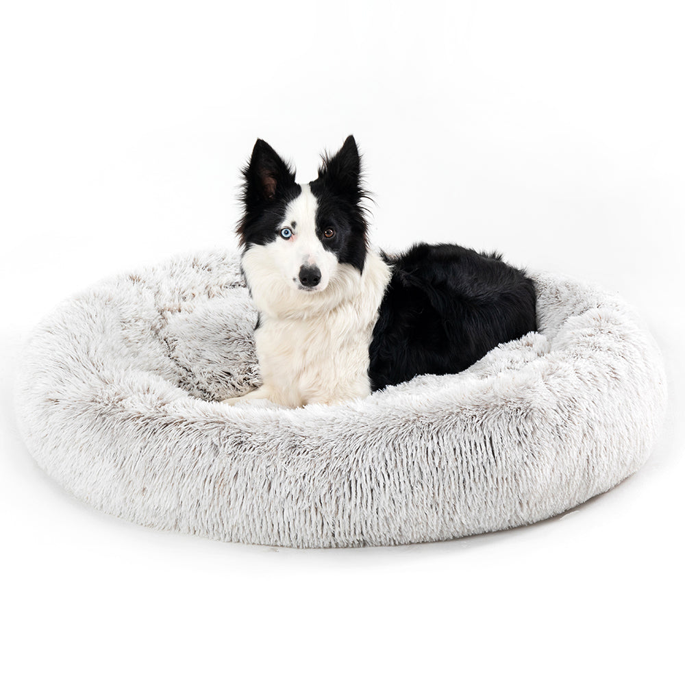Premium Plush Donut Dog Bed - Warm, Soft, and Washable Pet Cushion for Dogs and Cats - Available in Small and Large Sizes
