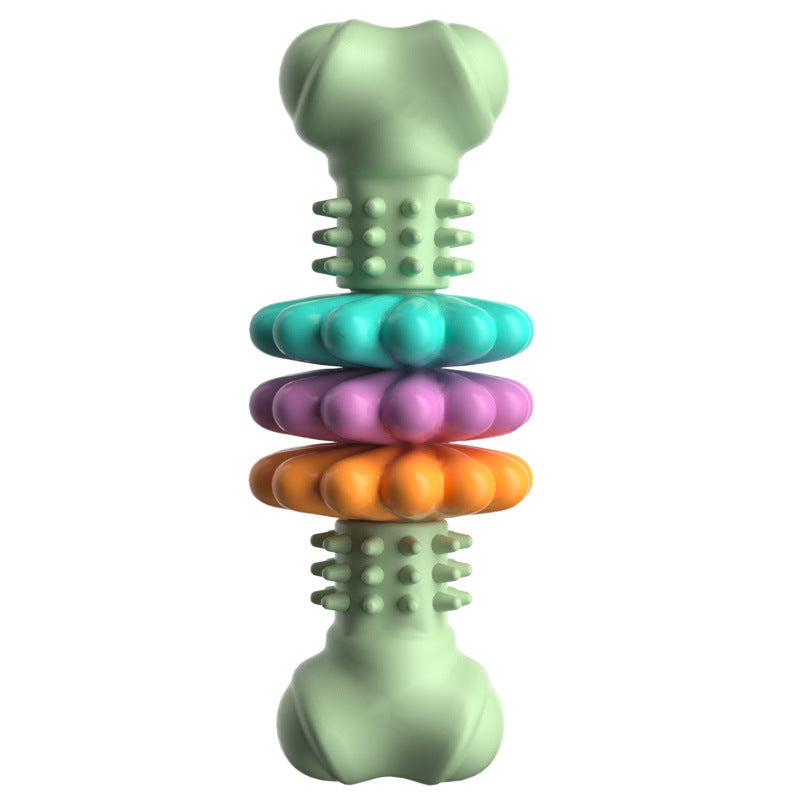 Indestructible TPR Dog Bone Chew Toy for Teeth Cleaning and Teething - Durable and Bite Resistant Pet Product