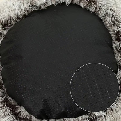 Dual-Function Winter Plush Pet Bed with Cover - Round Cat and Dog Mattress for Small Pets