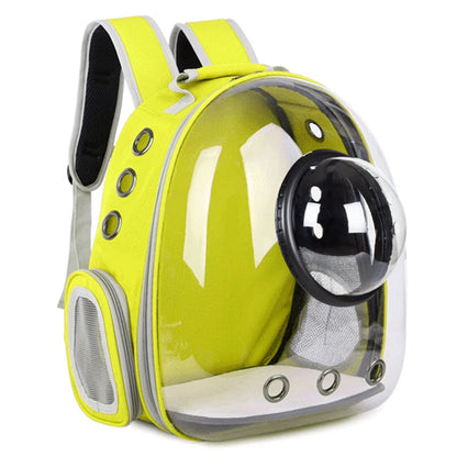 Transparent Pet Backpack Carrier - Breathable Space Capsule Design for Cats and Small Dogs