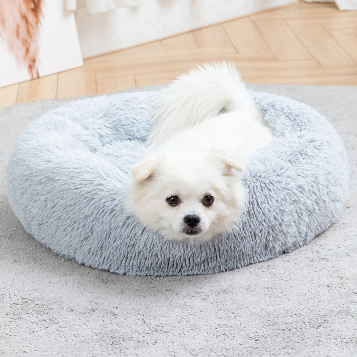 Premium Plush Donut Dog Bed - Warm, Soft, and Washable Pet Cushion for Dogs and Cats - Available in Small and Large Sizes