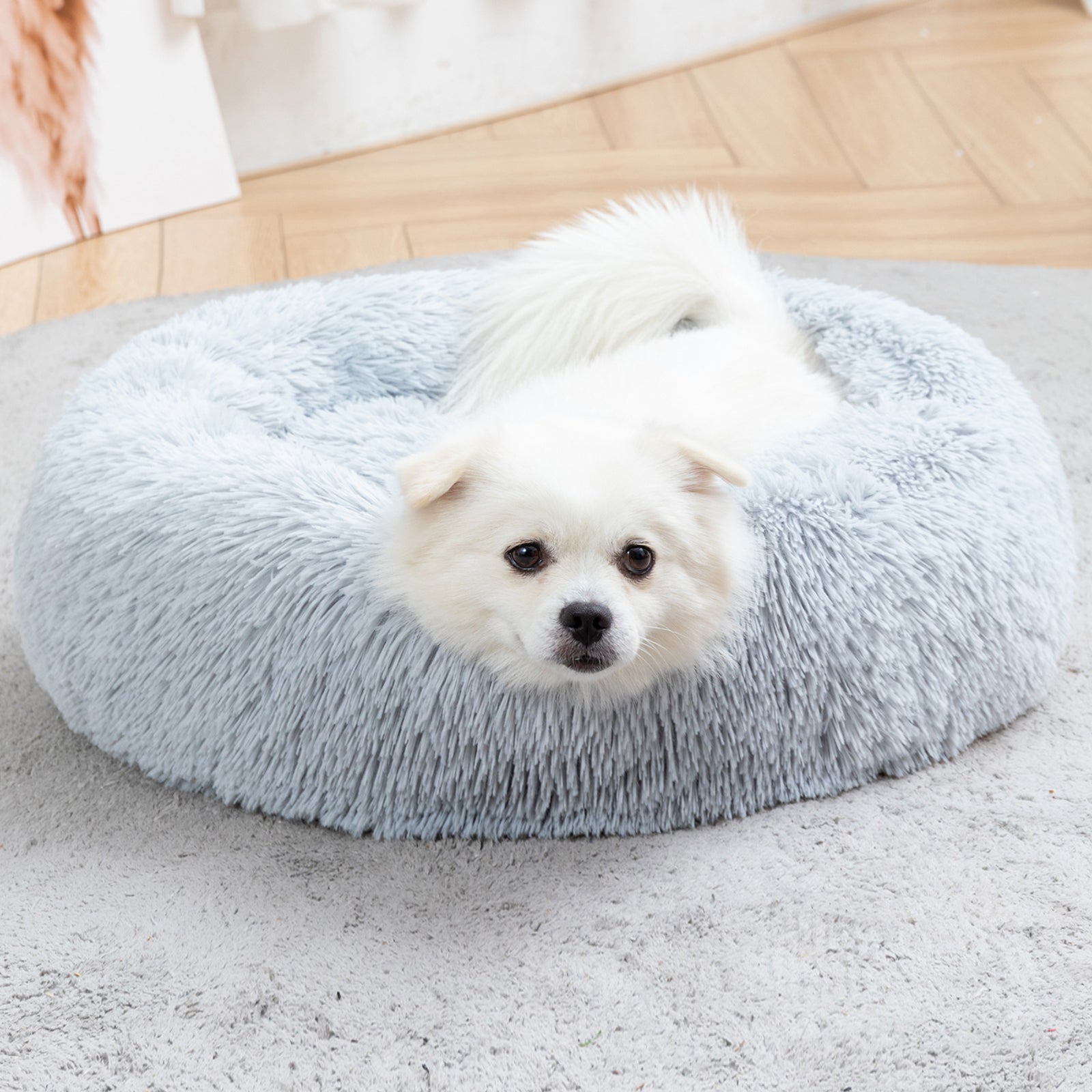 Premium Plush Donut Dog Bed - Warm, Soft, and Washable Pet Cushion for Dogs and Cats - Available in Small and Large Sizes