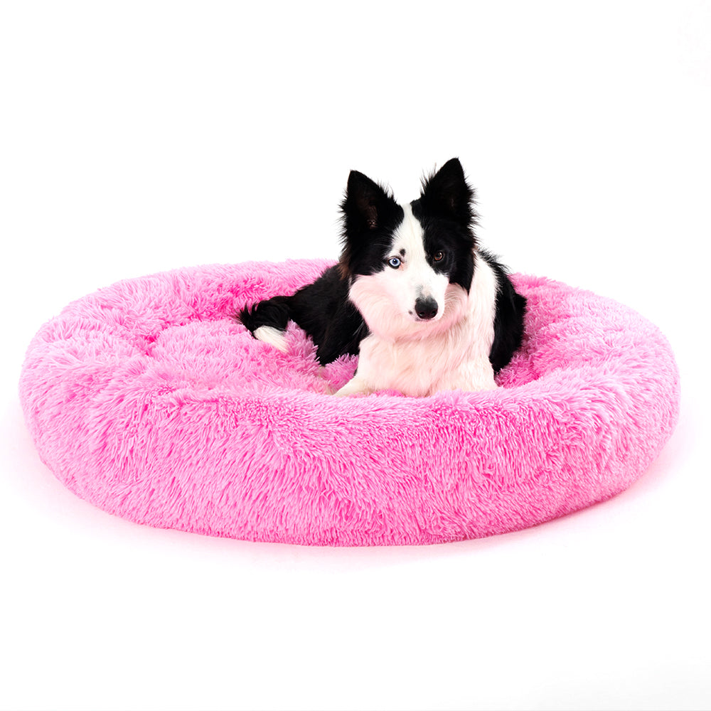 Premium Plush Donut Dog Bed - Warm, Soft, and Washable Pet Cushion for Dogs and Cats - Available in Small and Large Sizes