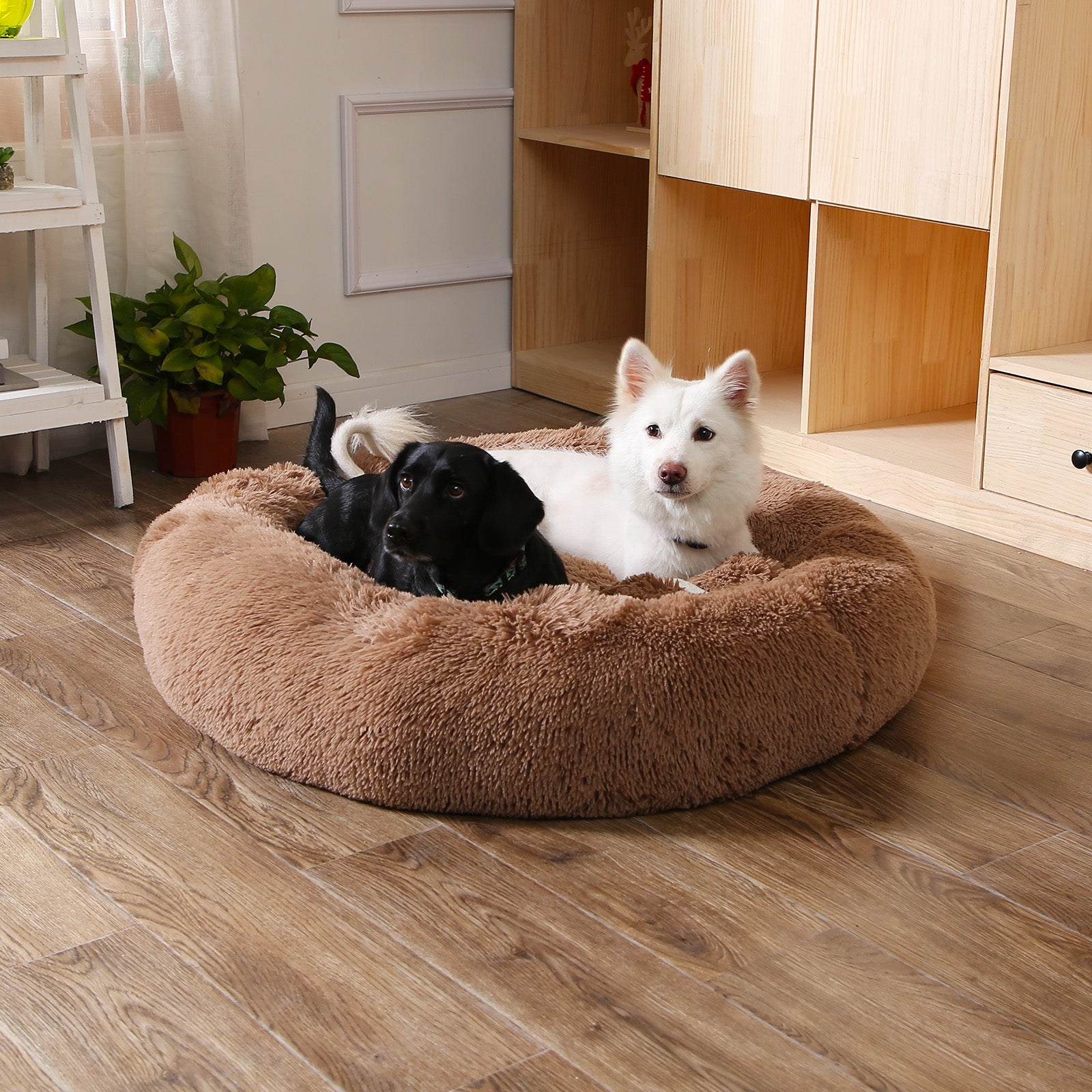 Premium Plush Donut Dog Bed - Warm, Soft, and Washable Pet Cushion for Dogs and Cats - Available in Small and Large Sizes