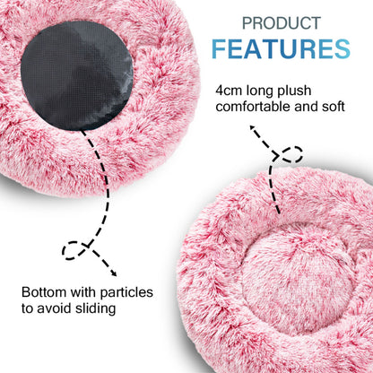 Premium Plush Donut Dog Bed - Warm, Soft, and Washable Pet Cushion for Dogs and Cats - Available in Small and Large Sizes